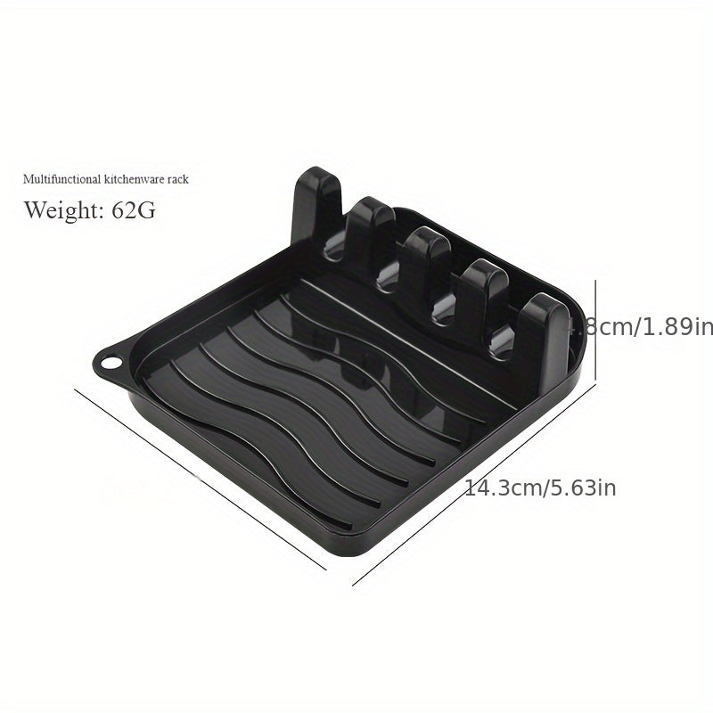 Porta utensilios de cocina con bandeja de goteo, plástico, organizador compacto para cucharas y espátulas