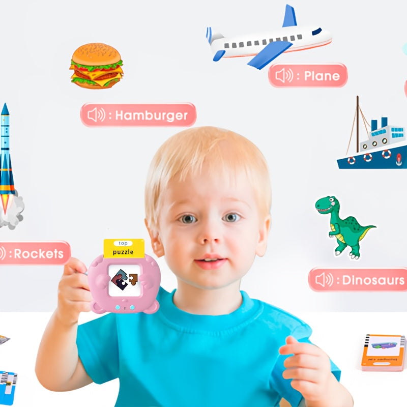 Educational Flash Cards for Kids Age 3 Plus Double-Sided Interactive Learning Toy with Rechargeable Battery