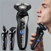 Men's Electric Shaver Set 3-in-1 Rechargeable Stainless Steel Wet Dry Grooming