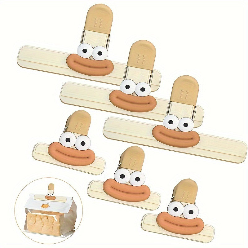 Juego de 3 clips de plástico para bolsas de comida, sellador grande y pequeño para aperitivos