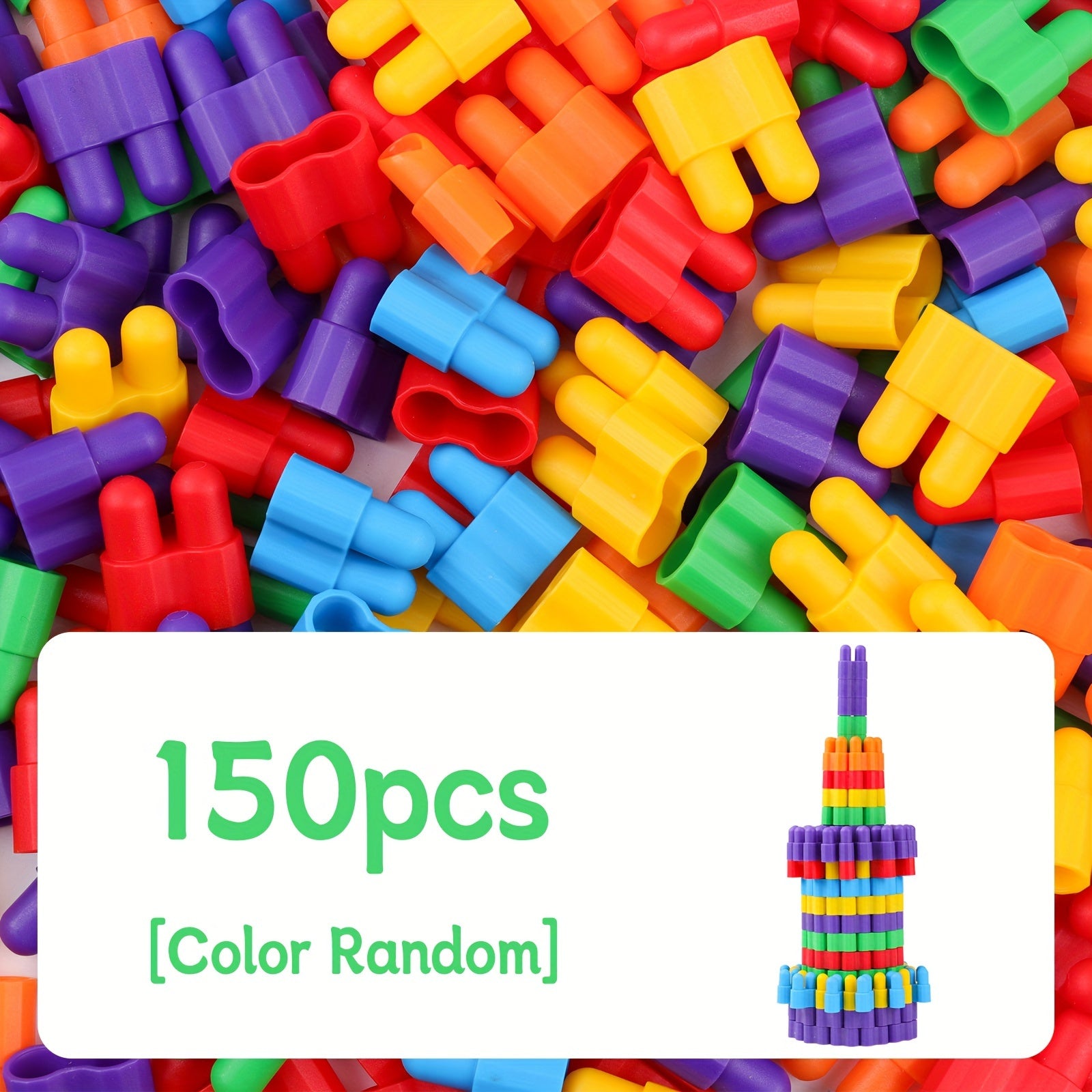 200 DIY Bullet Shape Building Blocks for Kids Age 3 Plus Multicolor