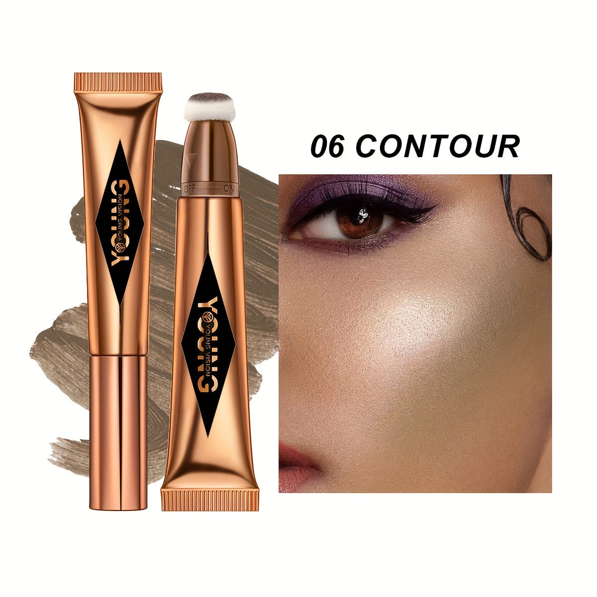 Set de colorete líquido y iluminador para mujer, contorno de maquillaje multicolor