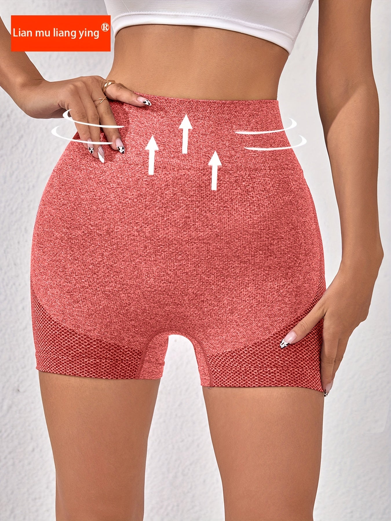 Pantalones cortos de yoga de cintura alta para mujer, nylon y spandex, control de abdomen, negro, verano