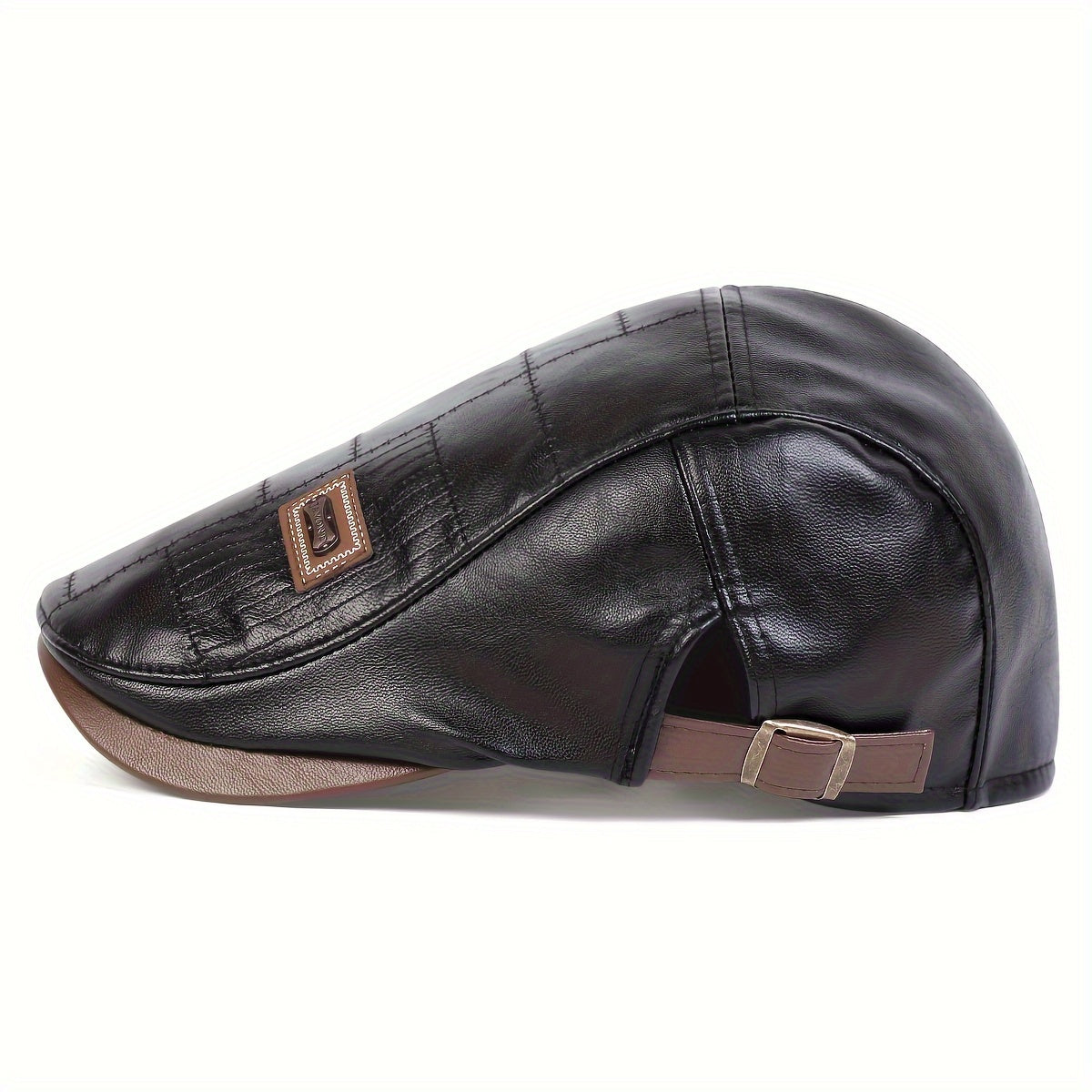 Men's PU Leather Beret for Autumn Winter Travel Casual Vintage Style