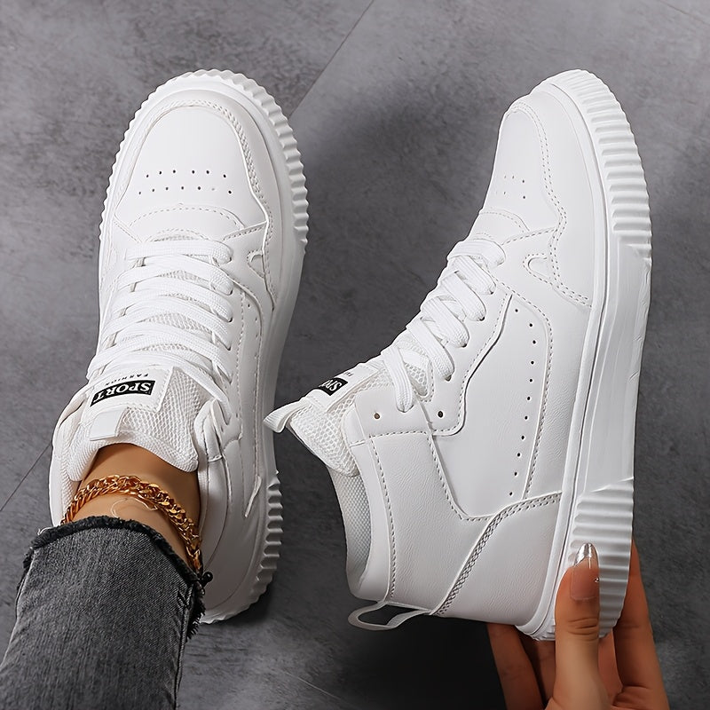Zapatillas de moda altas para mujer, deportivas casuales con cordones, ligeras, de tela