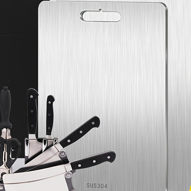 Set of 3 Reversible Stainless Steel Cutting Boards for Kitchen and Food Prep