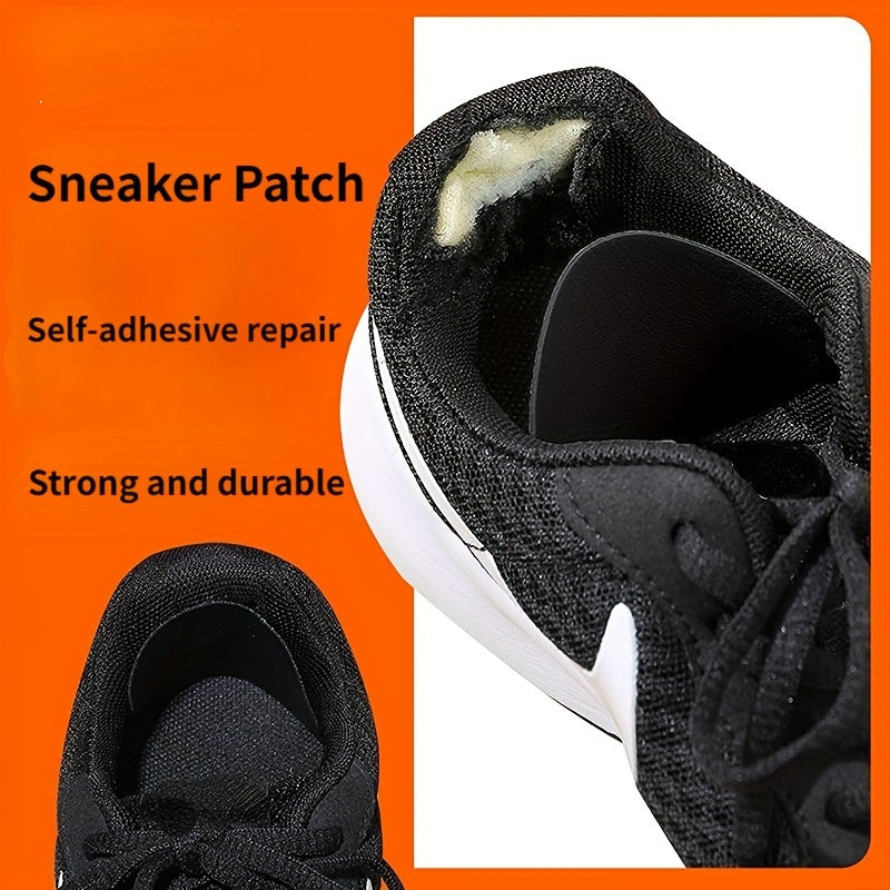 6-Pack Self-Adhesive Sneakers Patches Durable Polyester Casual Solid Color Shoe Heel Repair