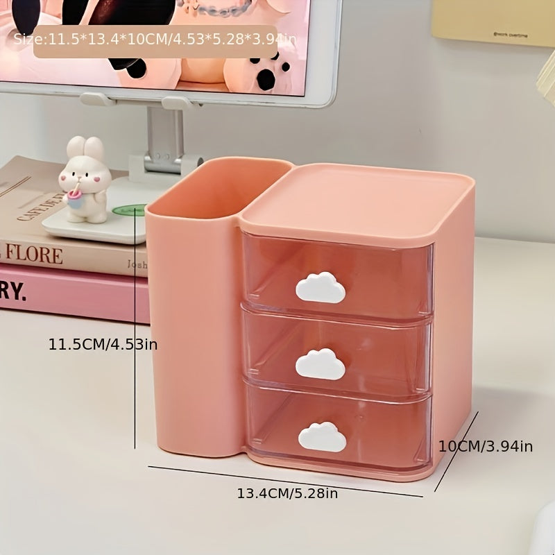 Organizador de escritorio con cajones para suministros de oficina y escuela, montaje en suelo de polipropileno