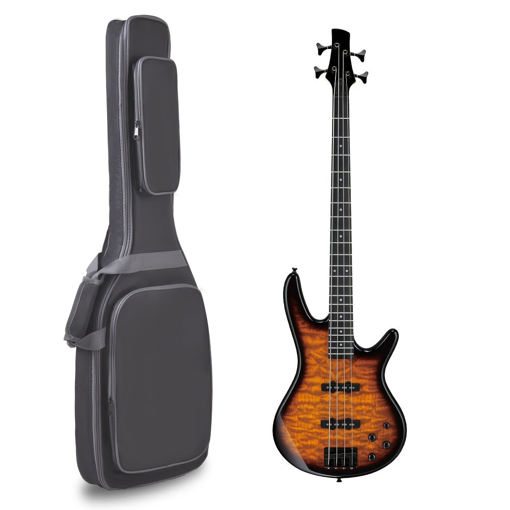 12mm Black Waterproof Electric Guitar Bag with Shockproof Dustproof Portable Storage for Electric Bass