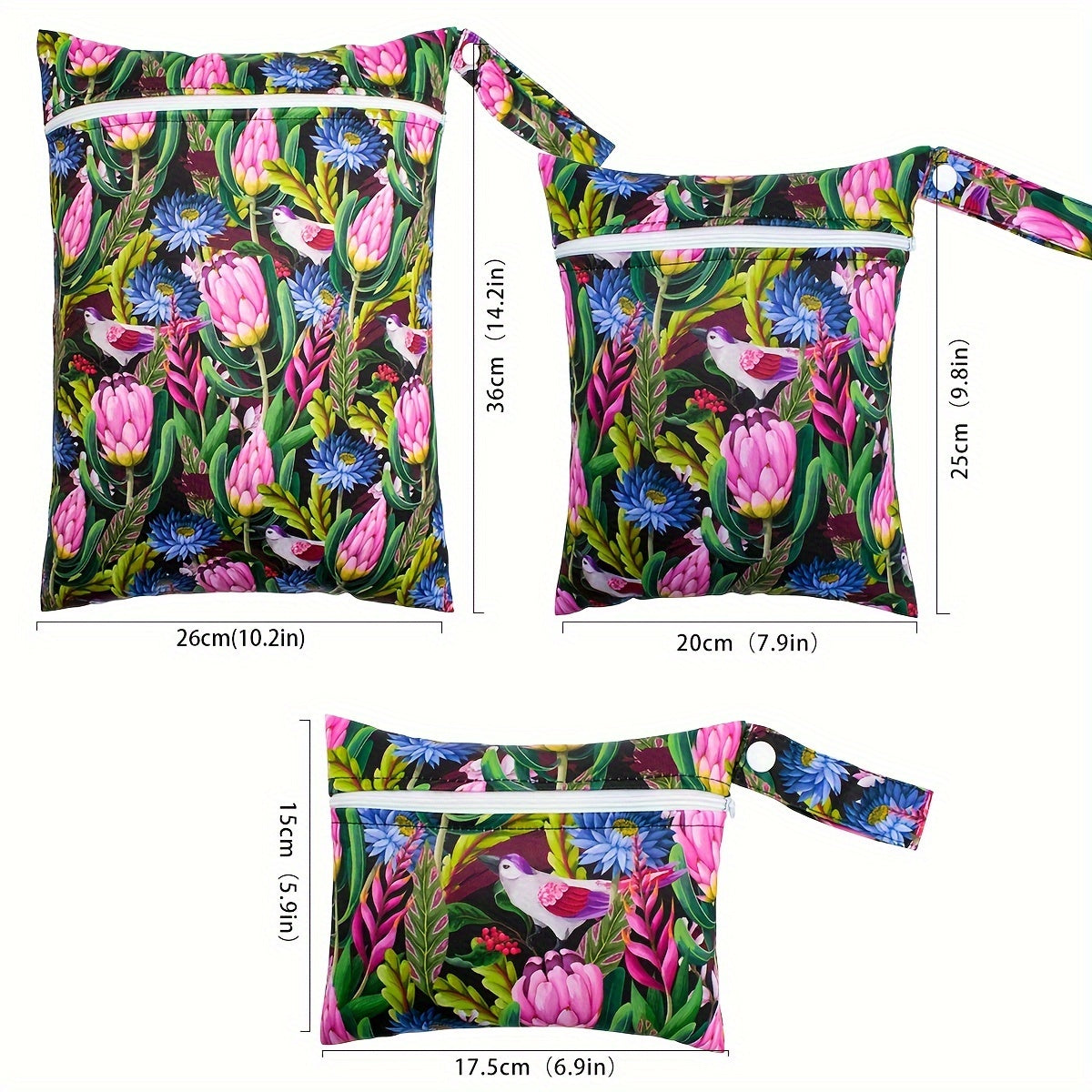 Водонепроницаемые мешки для подгузников и необходимых вещей, 3 штуки в упаковке. Многоразовый мешок для хранения с застежкой-молнией для путешествий и активного отдыха. Подходит для детей старше 6 лет, подростков и взрослых.