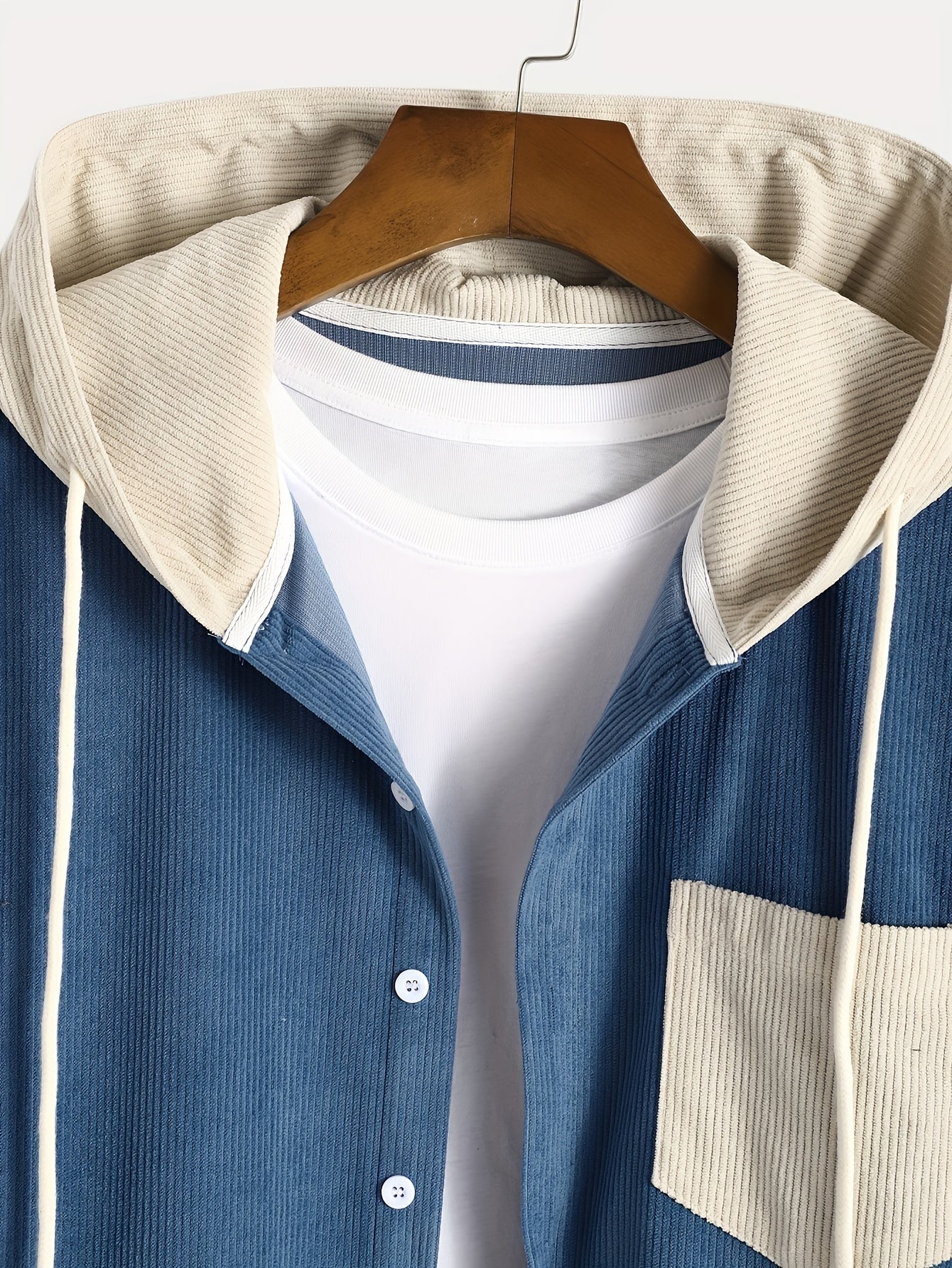 Мужской вельветовый двухпредметный комплект: худи и штаны, весна-осень, повседневный стиль