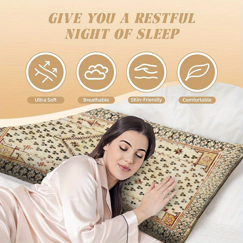 Bohemian Style Body Pillow Cover 50.8x137.2cm Rug Print Short Plush Polyester