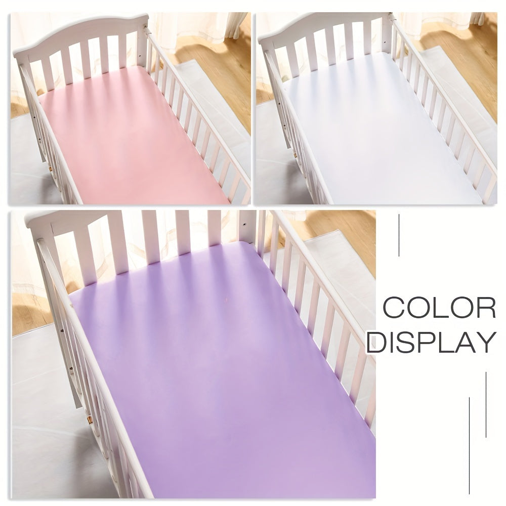 Set of 3 Microfiber Fitted Crib Sheets Assorted Colors Easy to Clean