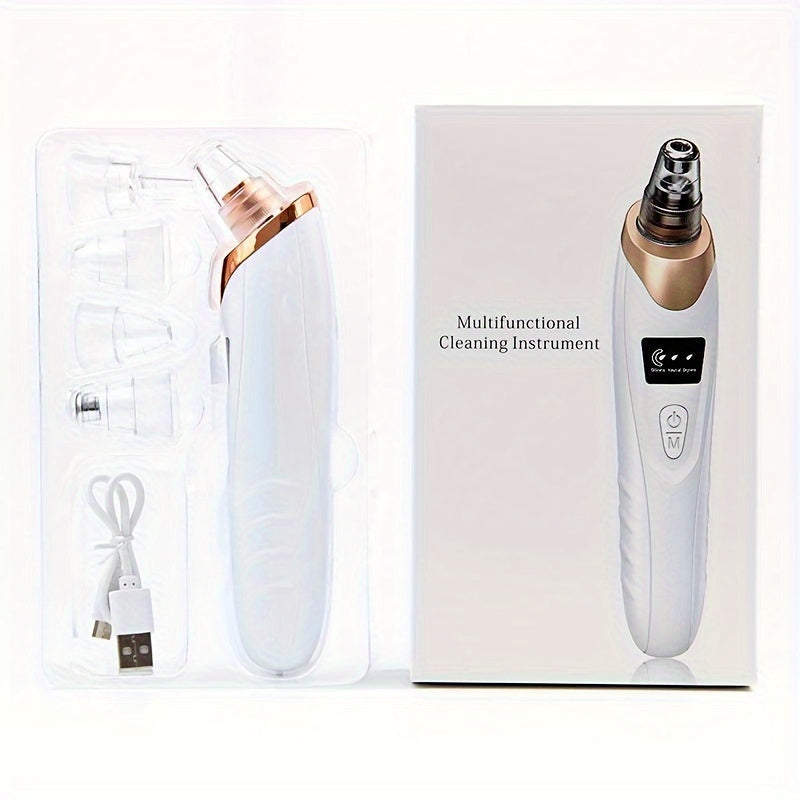 Electric Blackhead Remover with 5 Suction Levels and Probe Tips USB Rechargeable Facial Pore Cleaner