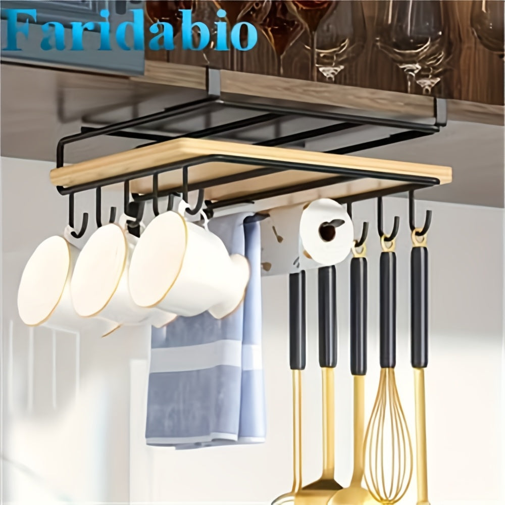 Stainless Steel Kitchen Cabinet Organizer with Hanging Rack for Cutting Boards and Essentials