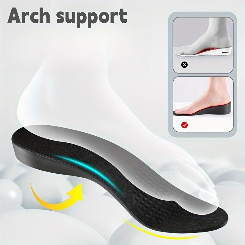 Men Women Faux Leather Height Increasing Insoles Comfortable Invisible Multiple Heights