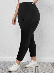 Women's Slimming Trousers Slim Fit Stretch Black Large Size