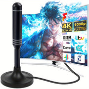 2024 Ultra HD Indoor Digital TV Antenna with 360° Reception 4K 1080P USB Powered