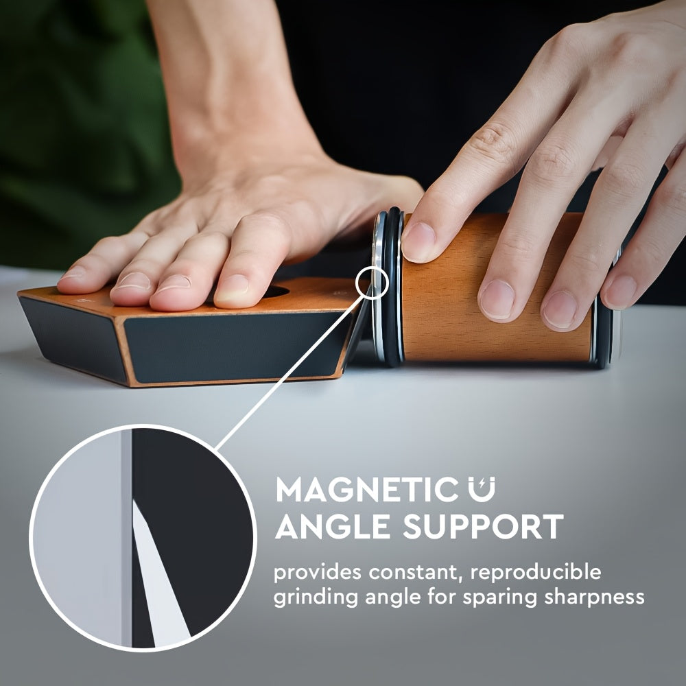 Juego de afilador de cuchillos con rodillo de diamante y 5 ángulos ajustables para afilar cuchillos de acero al carbono