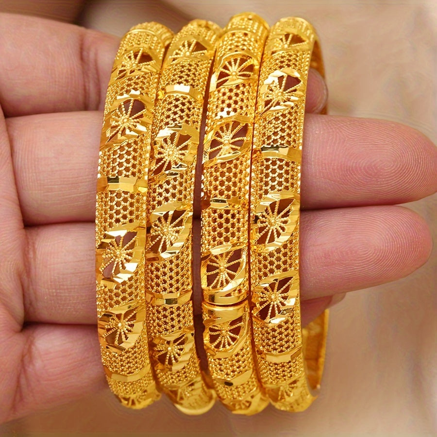 Open-Back Bangle in 18K Gold Plating for Women Stylish Jewelry