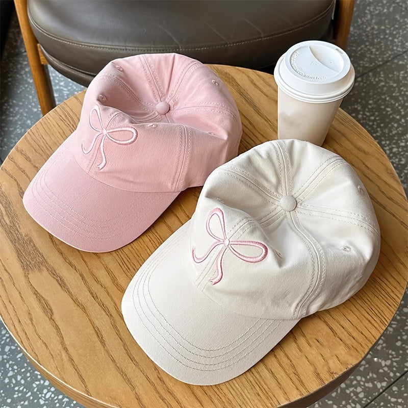 Women's Baseball Cap with Bowknot Lightweight Sun Protection Adjustable Casual Holiday