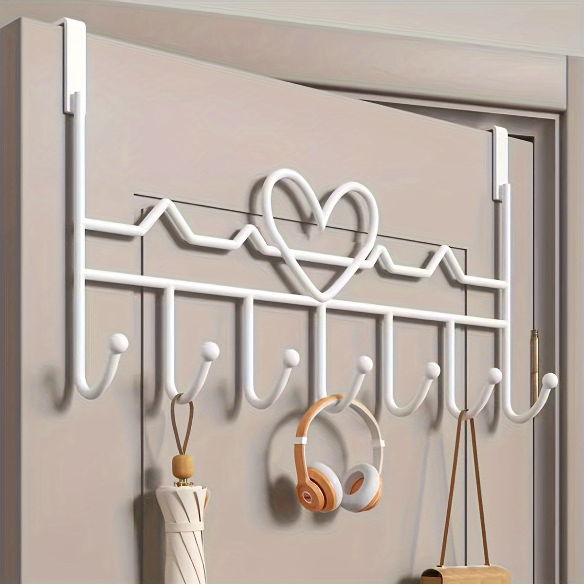 Over-the-Door Coat Rack with No-Drill Installation for Bedroom and Bathroom Storage
