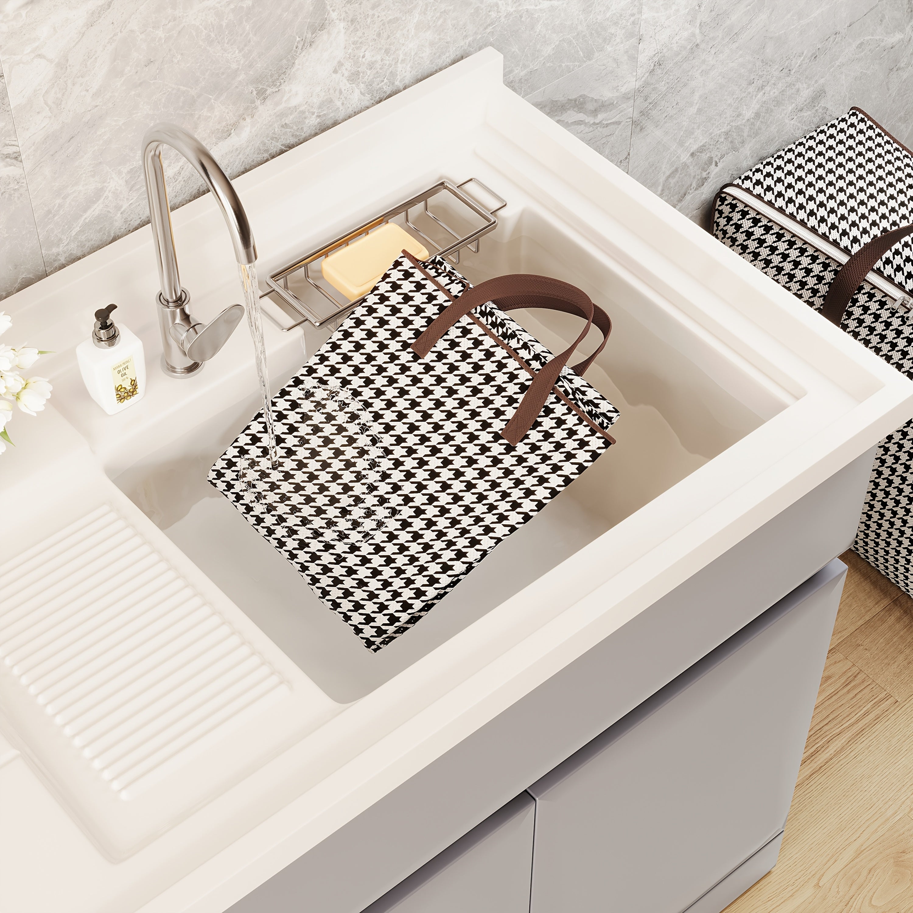 Large Waterproof Storage Bag with Lock for Moving and Packing Durable Polypropylene Under-Bed Organizer