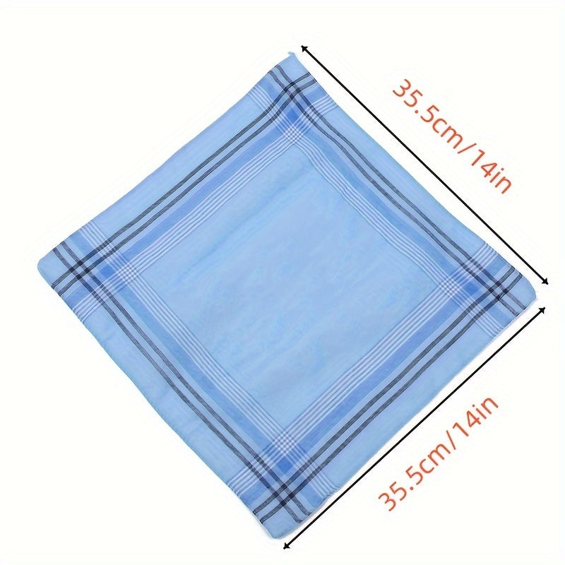 Olti nafar erkaklar uchun vintage bosma paxta sharfchalari, chiziqlar va tekisliklar bilan to'plam