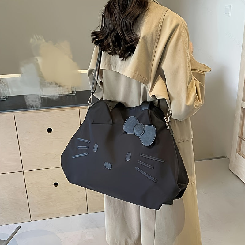 Large Capacity Nylon Travel Sports Bag for Women with Adjustable Shoulder Strap