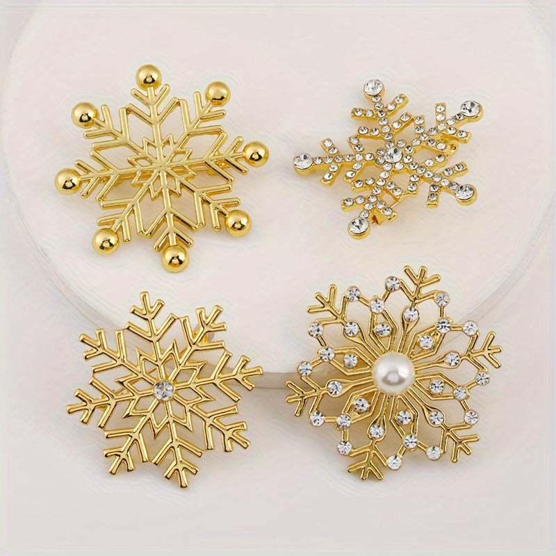 Ayollar uchun to'rt ta qorniqcha brosh pinlar to'plami, rhinestone alloy zargarlik buyumlari, kiyimlar, shlyapa va sumkalar uchun aksessuarlar