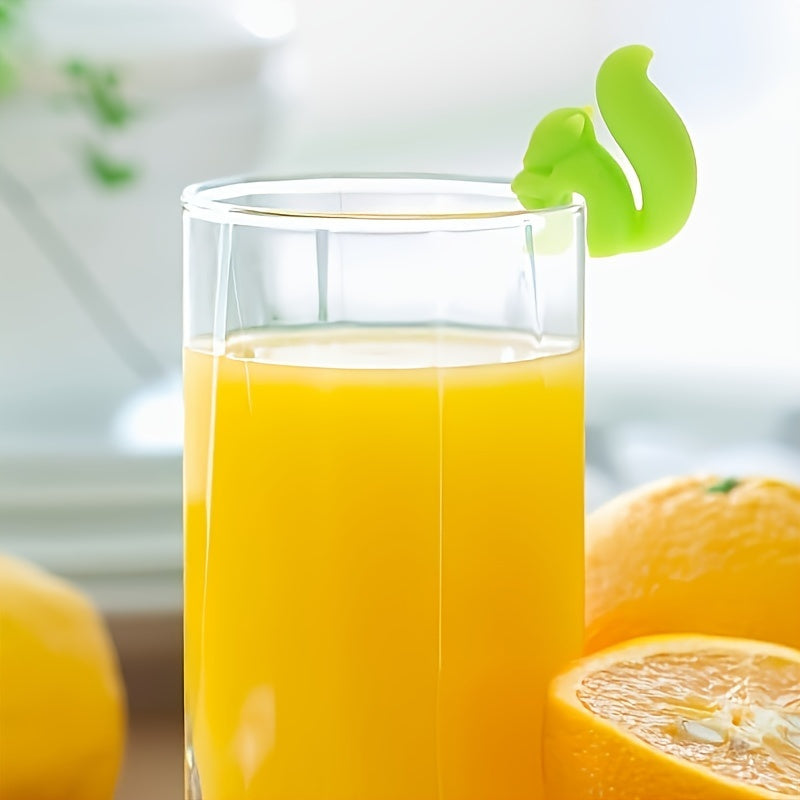 Silicone Squirrel Tea Bag Holder Set, Colorful Drink Accessories, Cup Rim Holder