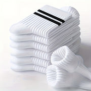 Men's Crew Socks Pack of 6 Breathable Sweat-Absorbing Cotton-Polyester All-Season