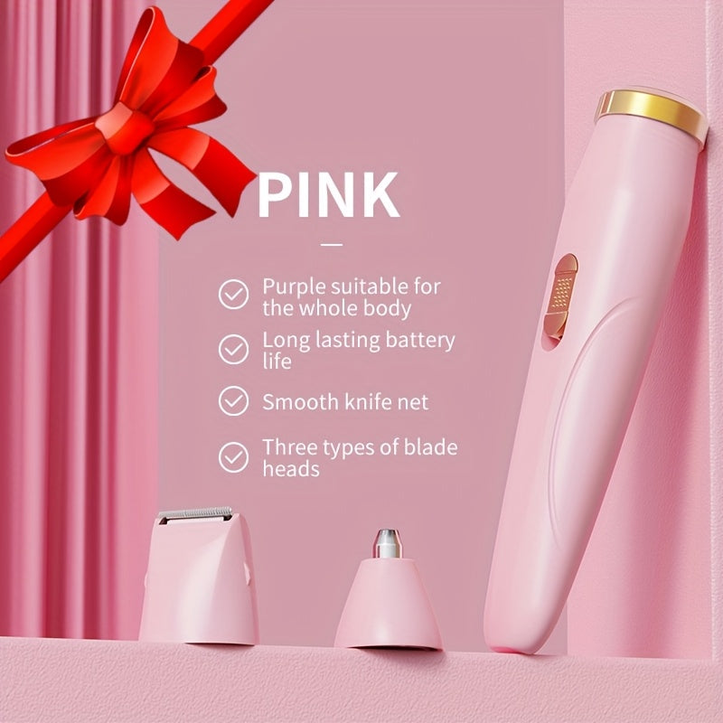 Ayollar uchun 3-in-1 Elektron Soch Olib Tashlash To'plami - USB Qayta Zaryadlanadigan, Yuz Soch Olib Tashlagich, Burun Soch Olib Tashlagich, To'liq Tanali Epilator, Ajoyib Hediya