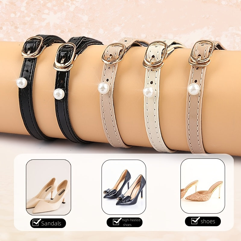 Faux Leather Anti-Slip Shoe Laces Heel Strap for Secure Fit