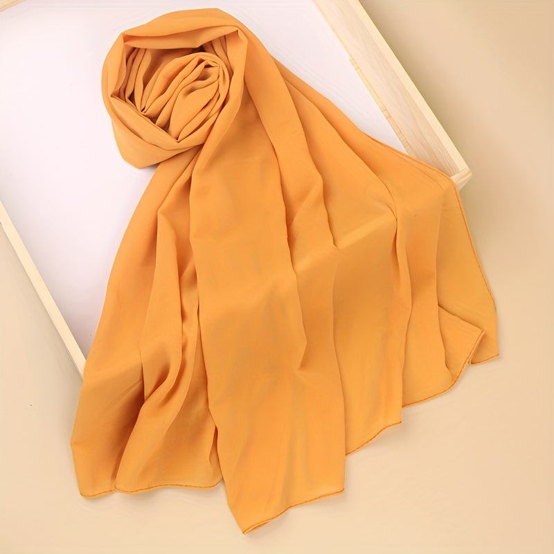 Ayollar uchun marvaridli hashamatli toʻliq rangli chiffon hijab turban sharf