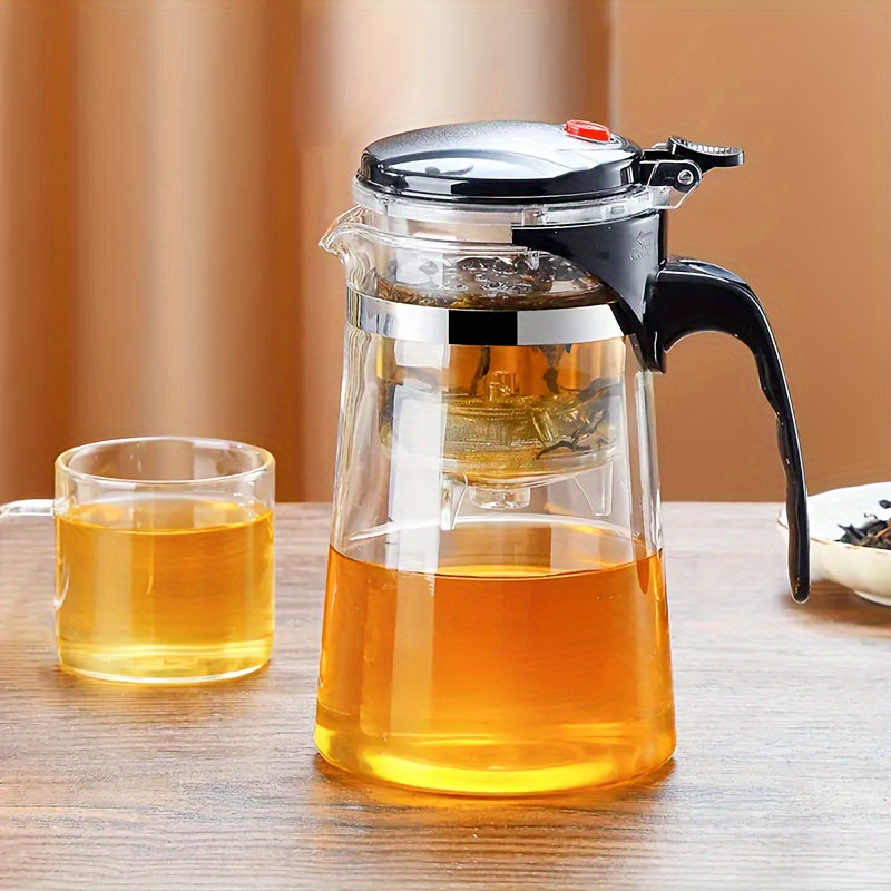 Tetera de vidrio con infusor para té de hojas sueltas y florido para hogar, oficina y restaurante