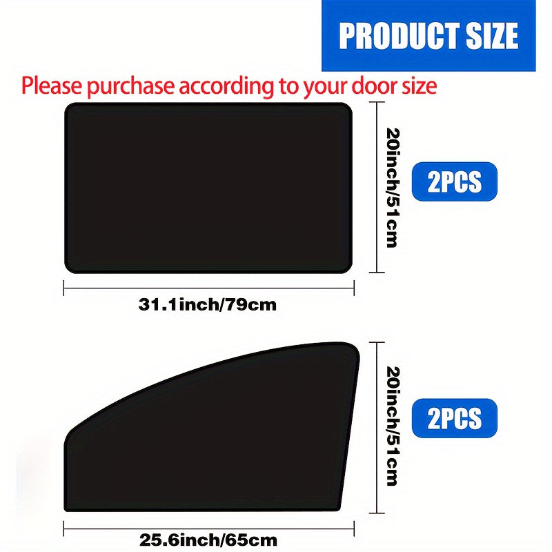 Universal Car Sunshade With Magnetic Suction UV Protection Foldable