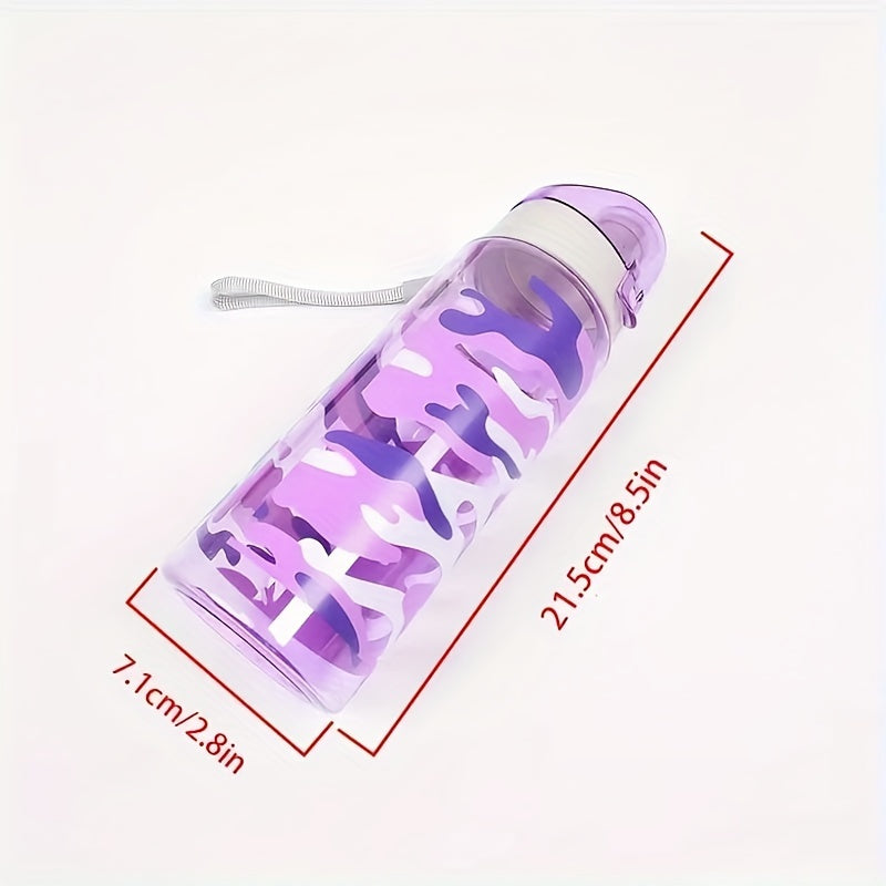 Camouflage Water Bottle 600ml for Camping Hiking Fitness Outdoor Activities