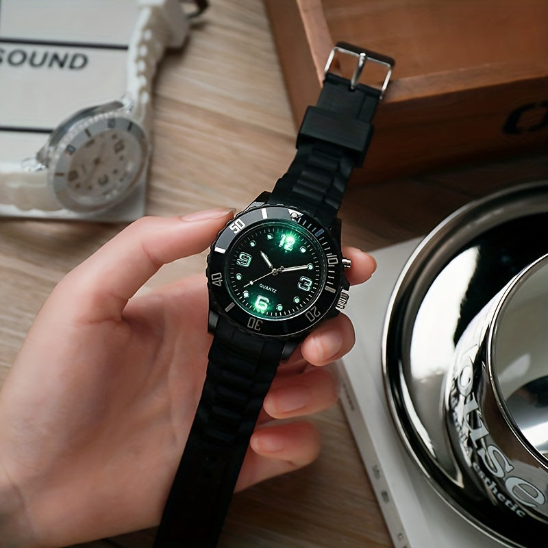 Women's Outdoor Sports Watch with Large Dial Luminous Silicone Wristwatch