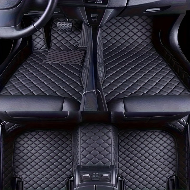 Full Coverage Car Floor Mats Leather Set for Sedan Left Hand Drive 5 Seats
