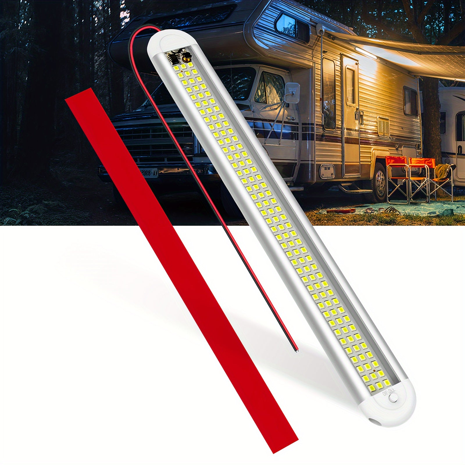 12V LED Interior Light Bar for Trailers Cars Vans RV Boats 120 LEDs 1500LM