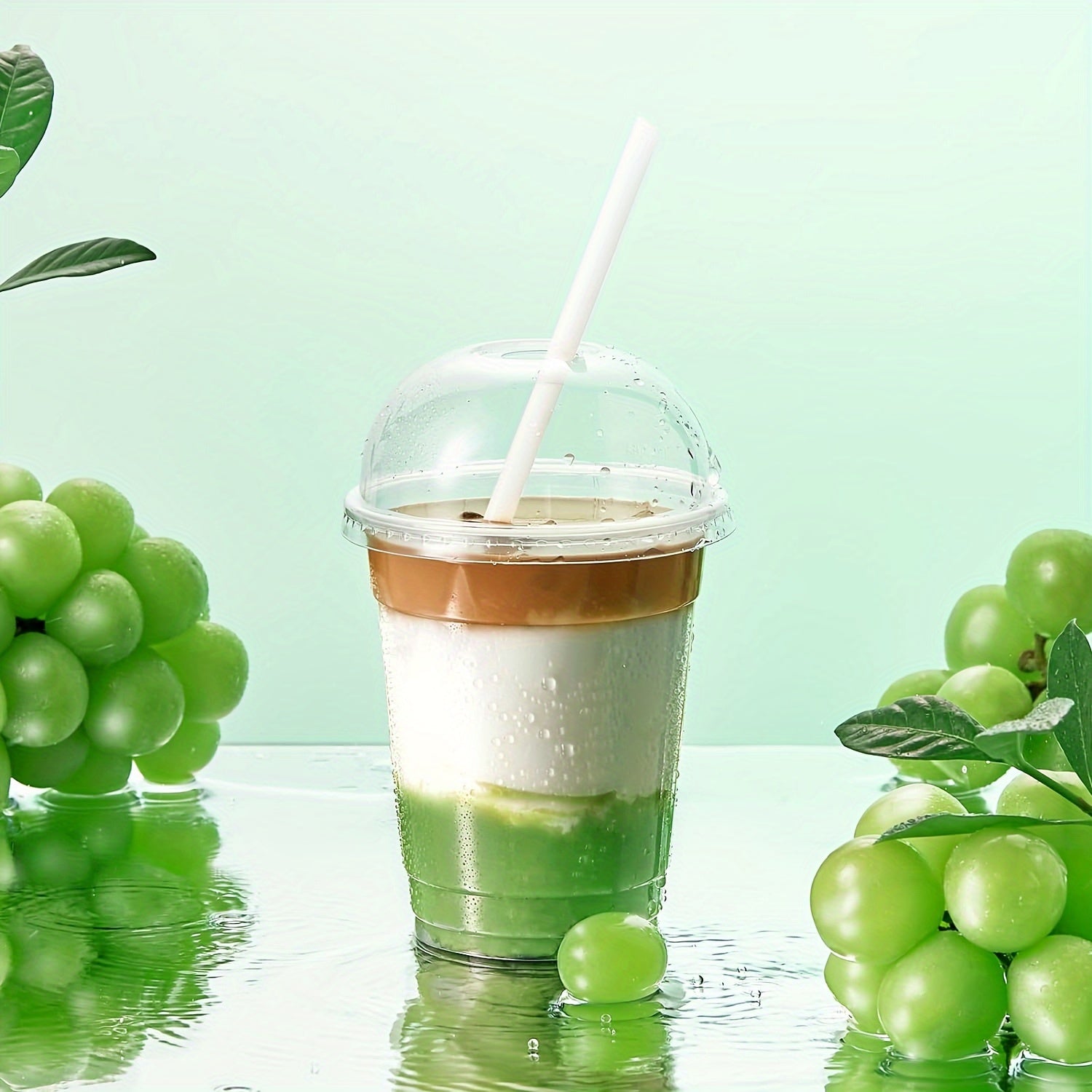 Set of 30 Leak-Proof 10oz Disposable Cups with Dome Lids for Smoothies Milkshakes Boba Tea