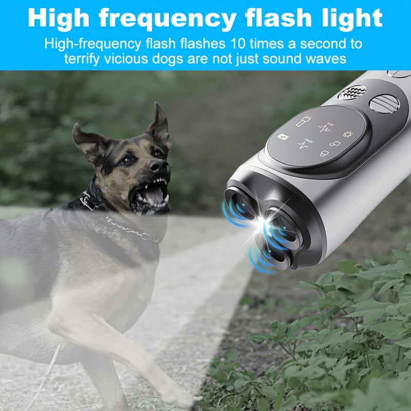 Rechargeable Dog Bark Control Device with LED Flashlight USB Charging Lithium Battery