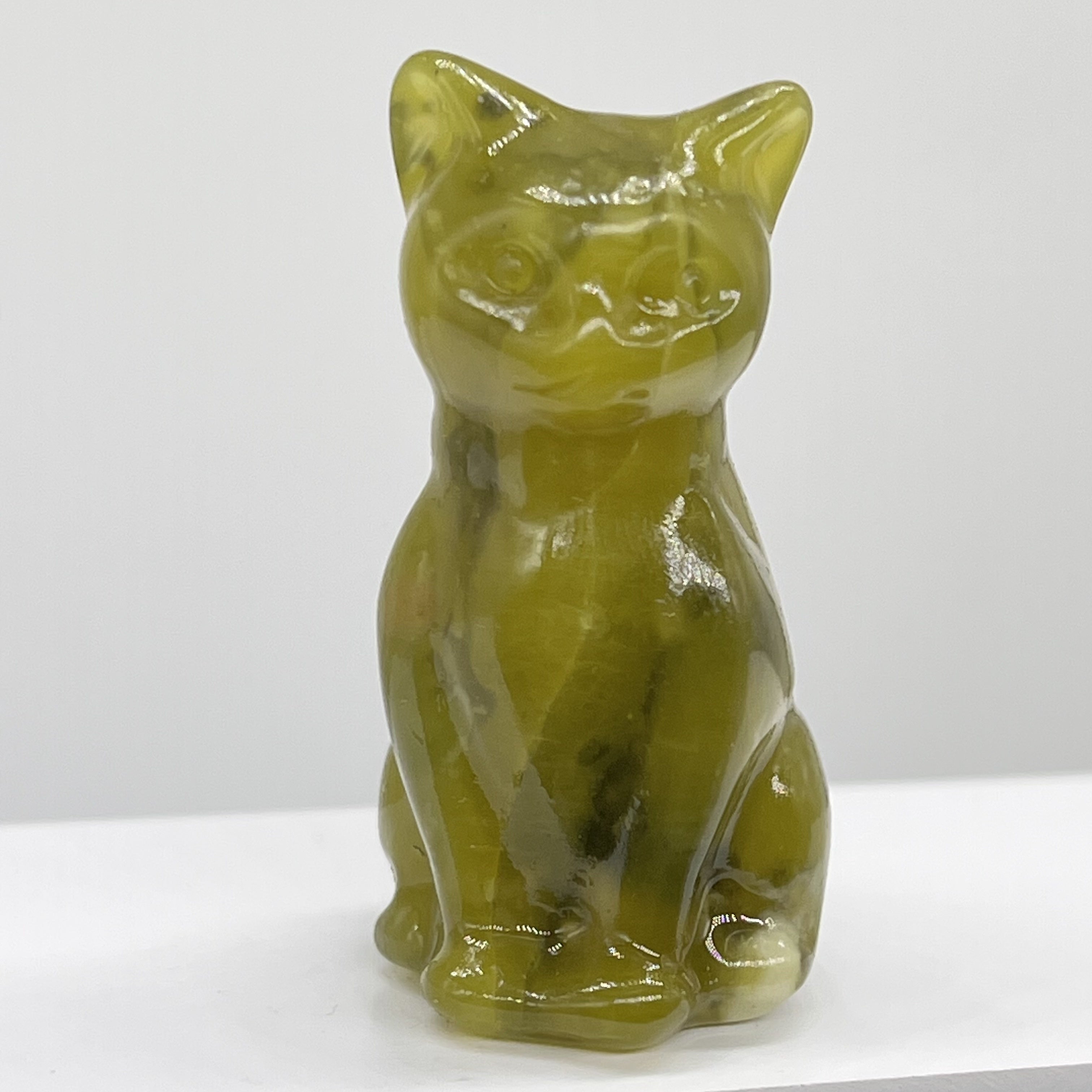 Натуральная кристальная резьба кота для домашнего декора, очаровательный стильный орнамент