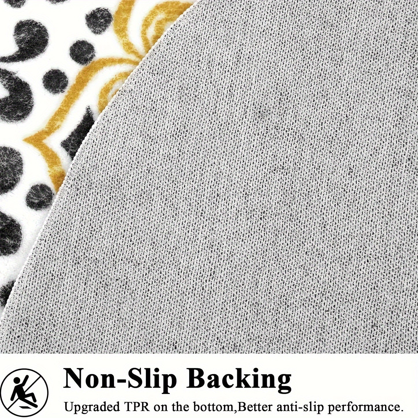 Bohemian Flower Round Carpet Rug Non-slip Indoor Living Room Bedroom Decor