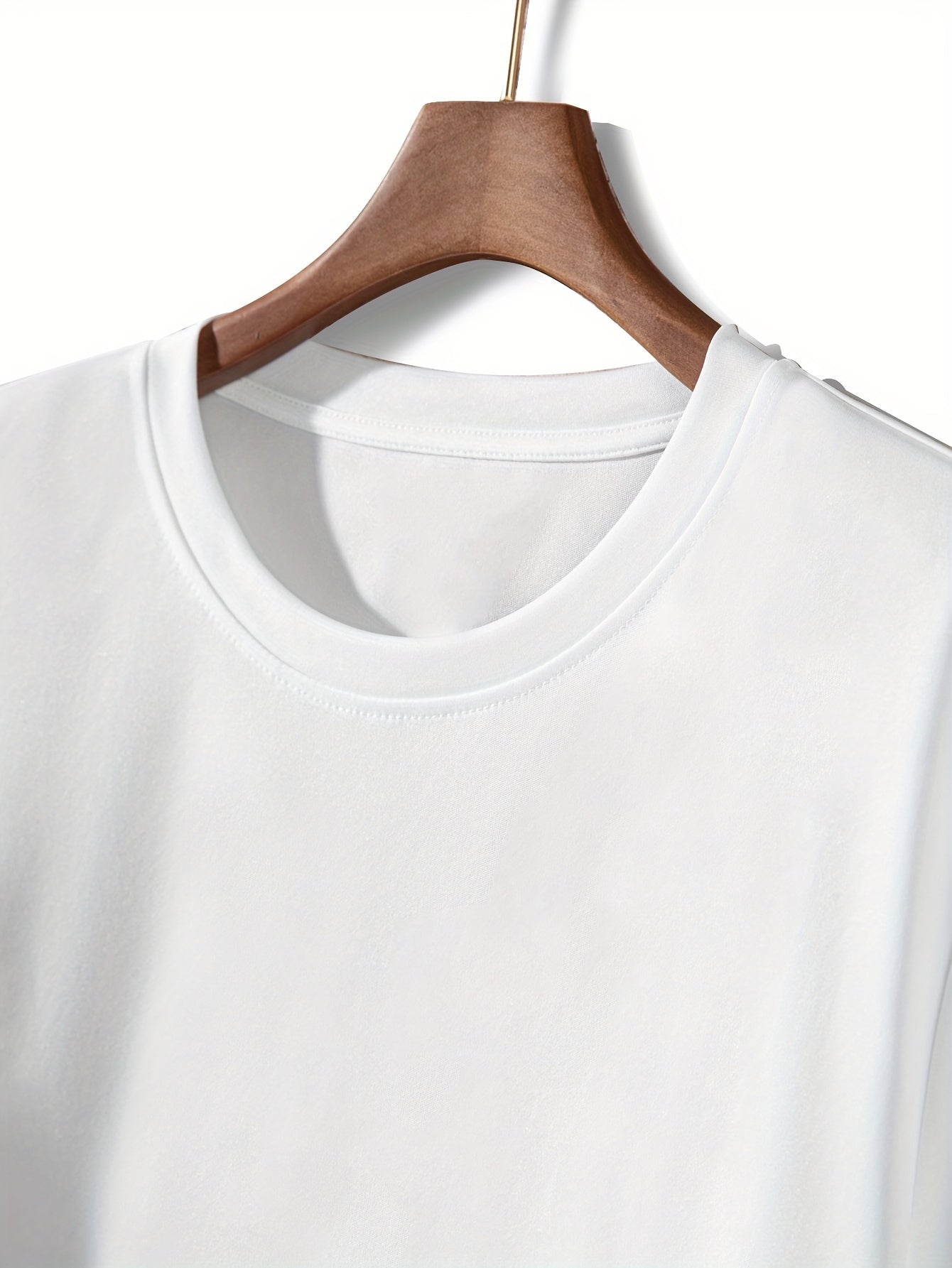 Set of 4 Men's Solid Color Short Sleeve T-Shirts Polyester Crew Neck Casual Tops