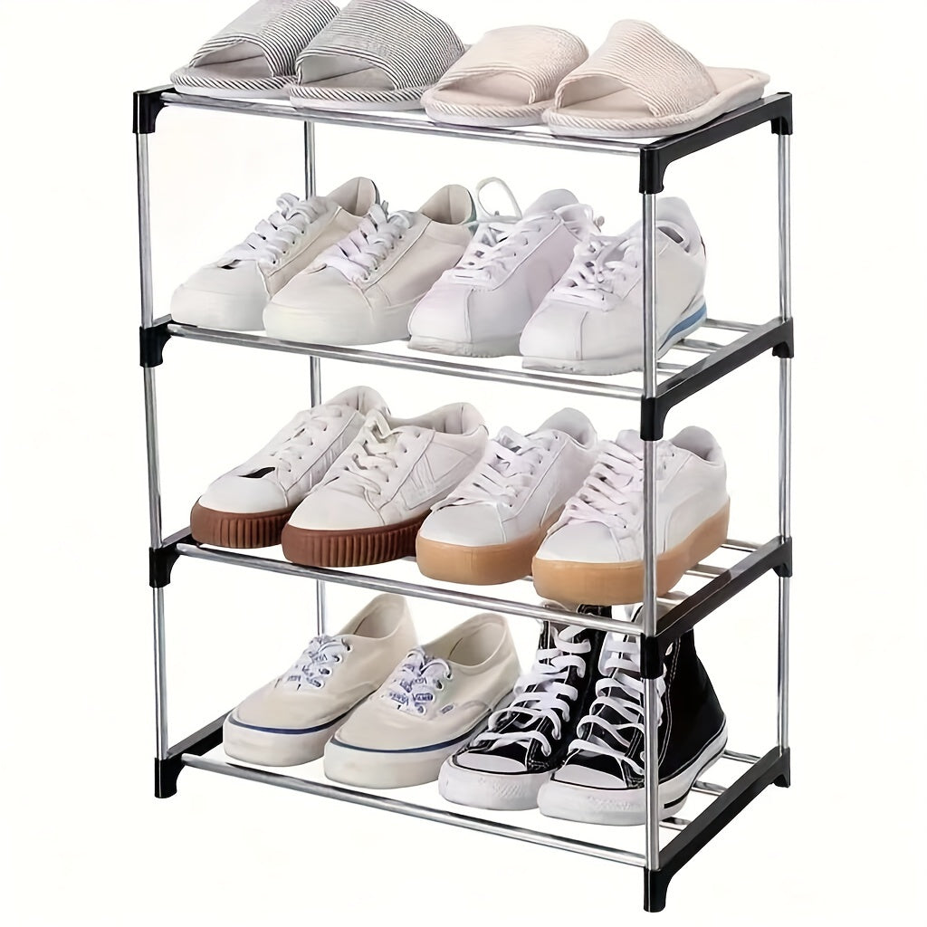 Naychali po'latdan yasalgan ko'p qatlamli poyabzal tokchasi, mustahkam va joyni tejash uchun yig'iladigan. Oson yig'iladi, kirish joyi, yo'l yoki shkaf uchun ideal. Metall konstruktsiya, yog'och kerak emas.