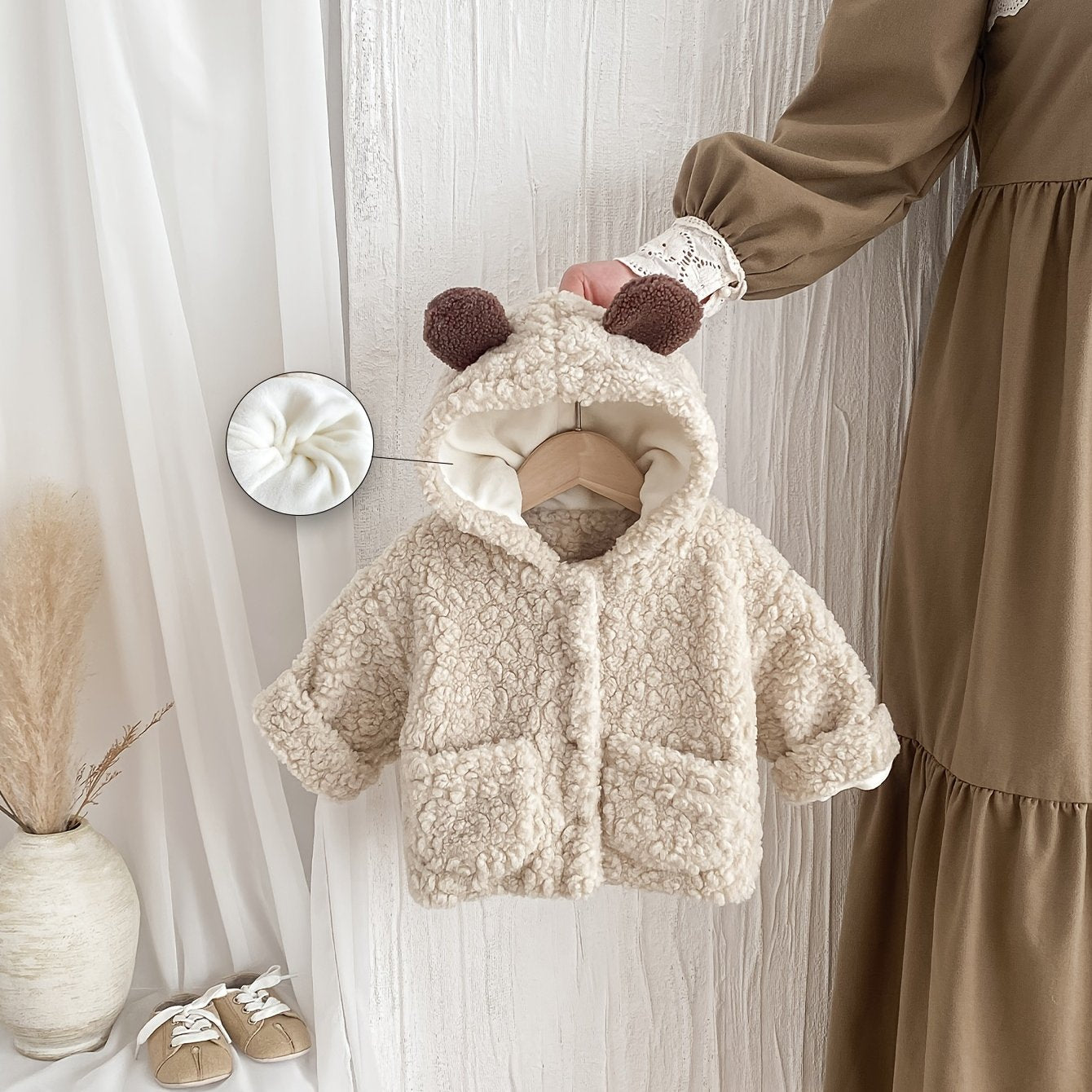 Baby Winter Coat with Hood and Bear Ears for Toddler Girls and Boys