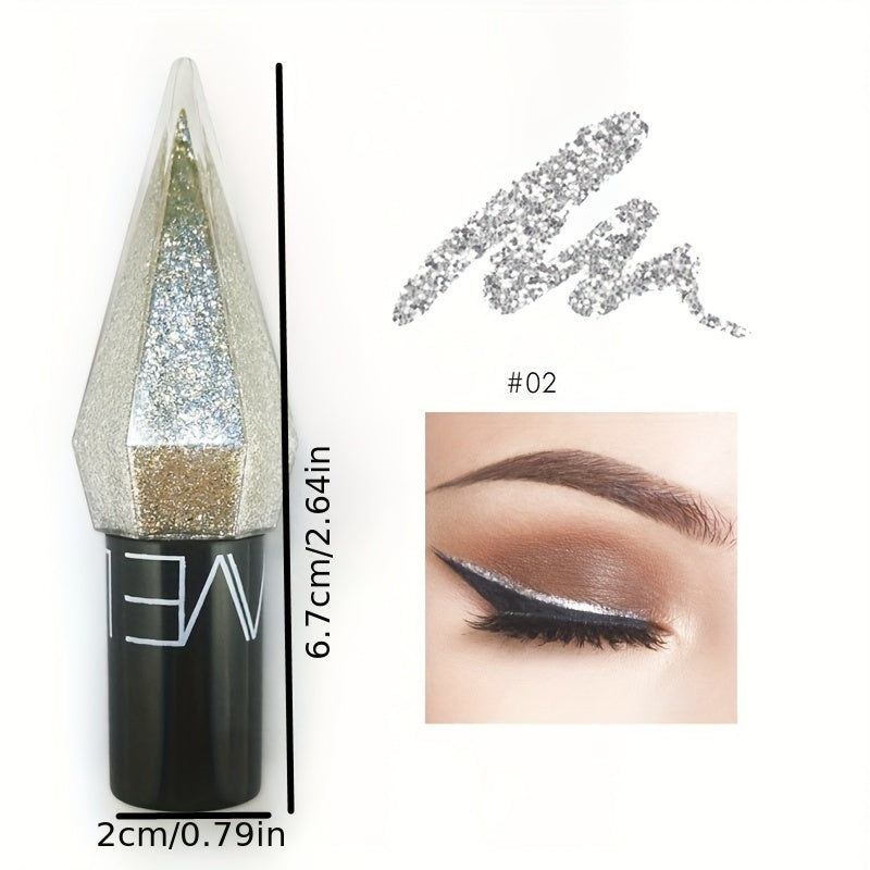 Women's Sparkling Glitter Eyeliner and Eyeshadow Waterproof Silvery Rose Gold