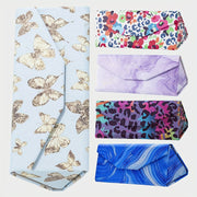 Estuche de gafas plegable para mujer, con carcasa dura, estampado floral y mariposas, soporte para gafas